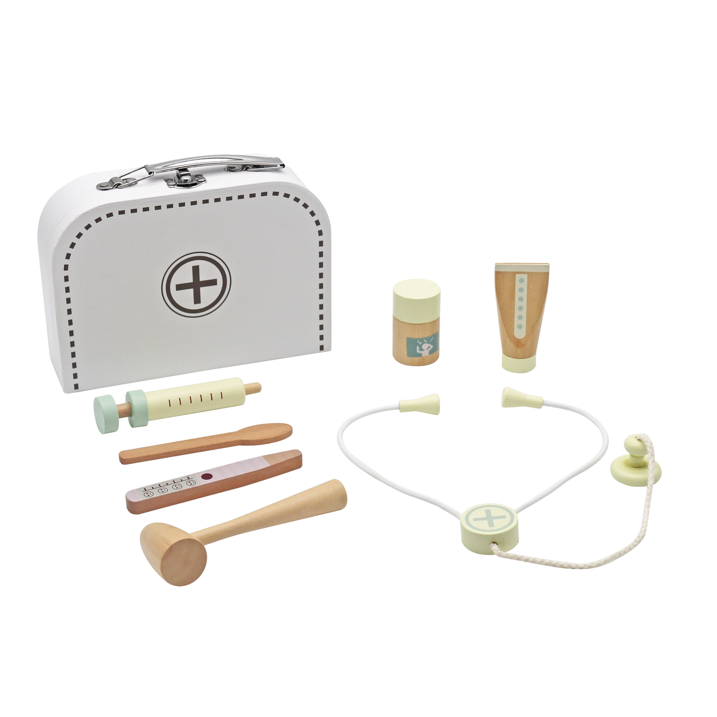 wooden doctor toy play set