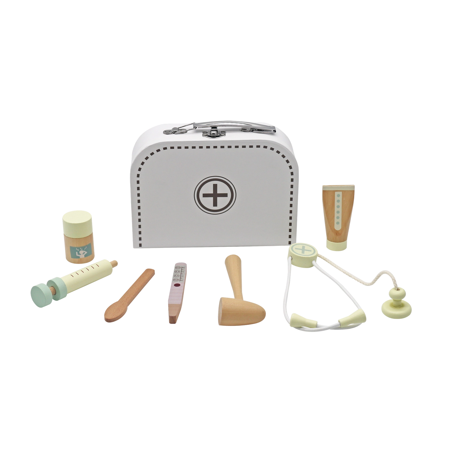 wooden doctor toy play set