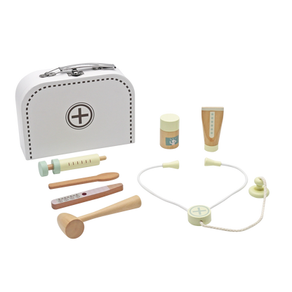 wooden doctor toy play set